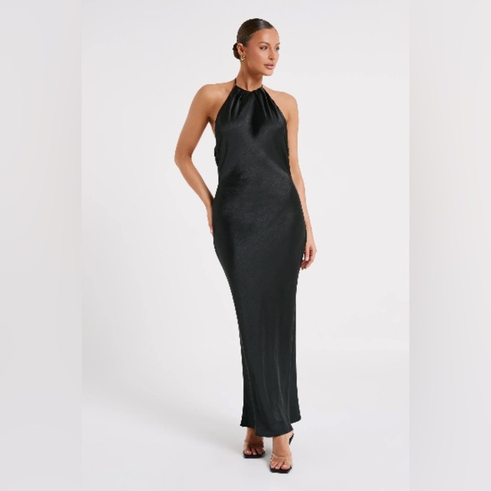 Meshki Black Halter Maxi Dress